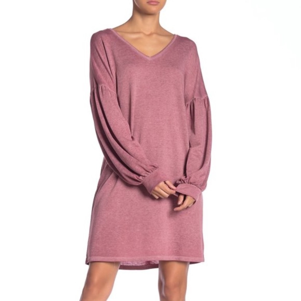 Como Vintage Long Sleeve V-Neck Knit Sweater Dress